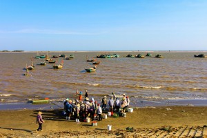 pêcheurs du  delta du fleuve rouge  